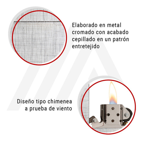 Imagen 5 de 10 de Encendedor Zippo Lighter Classic Linen Weave