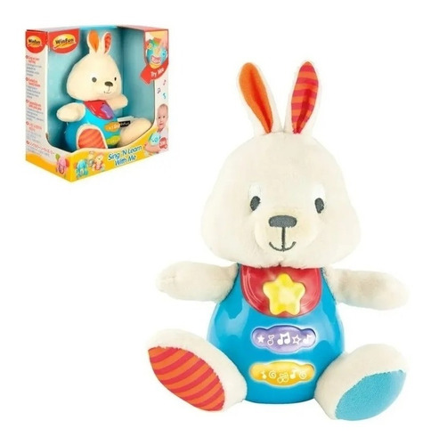 Imagen 2 de 2 de Conejo Soft Canta Y Aprende Conmigo Win Fun 0687
