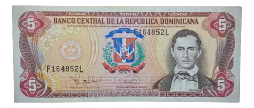 Billete 5 Pesos Oro Republica Dominicana 1996 Pick 152 A (Usado)