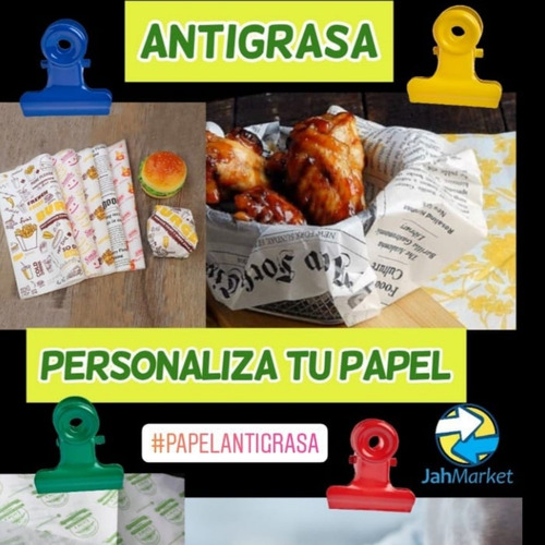 Imagen 10 de 12 de Papel Antigrasa Personalizado Impreso A Un Color Disponible