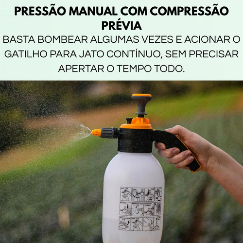 Pulverizador Multiuso 2l Ideal Para Sanitização E Jardins Branco