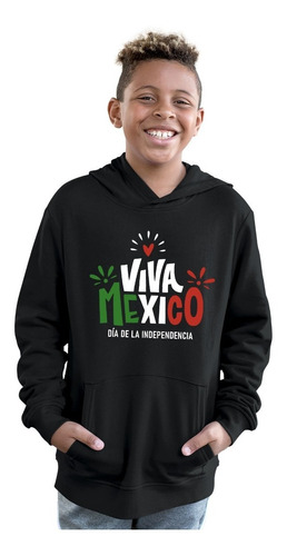 Sudadera Negra Infantil De Independencia Viva Mexico Oferta