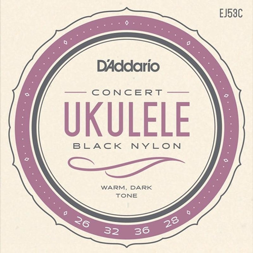Encordoamento Ukulele Daddario Ej53c Concert Black Nylon