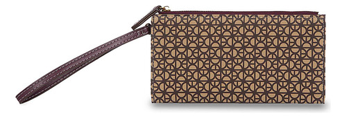 Cartera Cloe Para Mujer Grande Flap Con Maneral Olivo Color Bordó