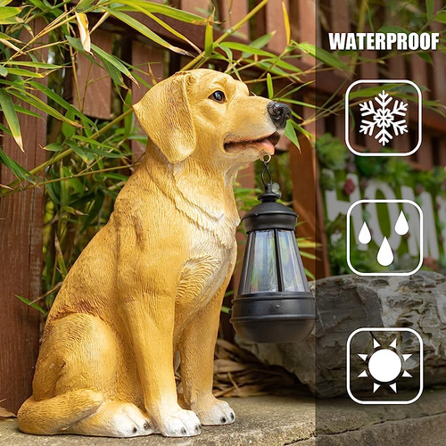 Estatuas De Perros De Jardín Decoración Al Aire Libre, Luces