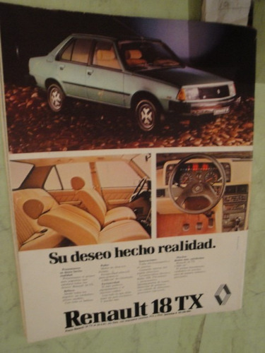 Publicidad Renault 18 Tx Año 1981