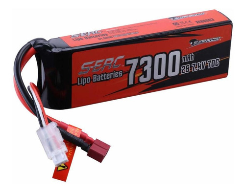 Bateria Lipo 7.4v 7300mah 70c 2s T Plug Sunpadow