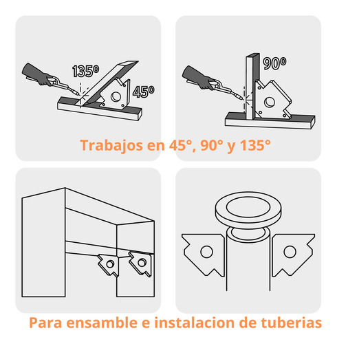 Kit 2 Escuadras Angulo Magnética 3 Para Soldar 11 Kg Truper