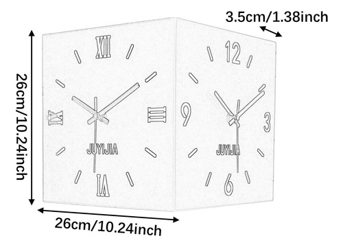 Reloj De Pared De De Doble Cara Con Adorno Silencioso Azul