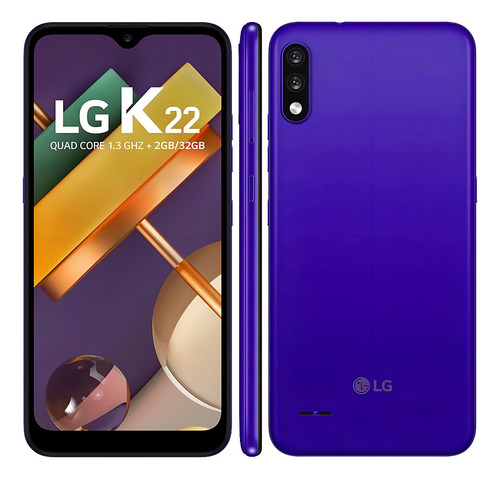 Smartphone K22 Tela 6,2'' 32gb 2gb Ram Azul LG - Excelente (Recondicionado)