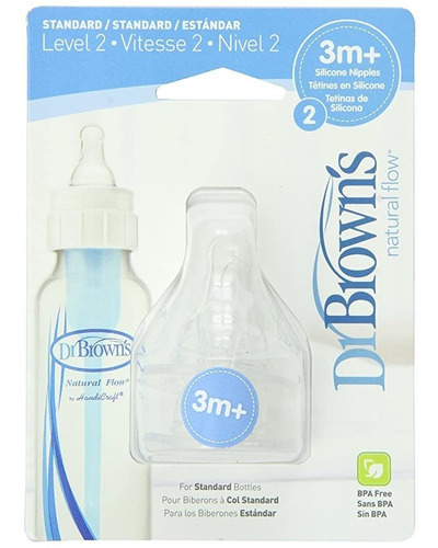 Nivel De Flujo Dr. Browns Bebé Unisex Natural Dos Pezón Está