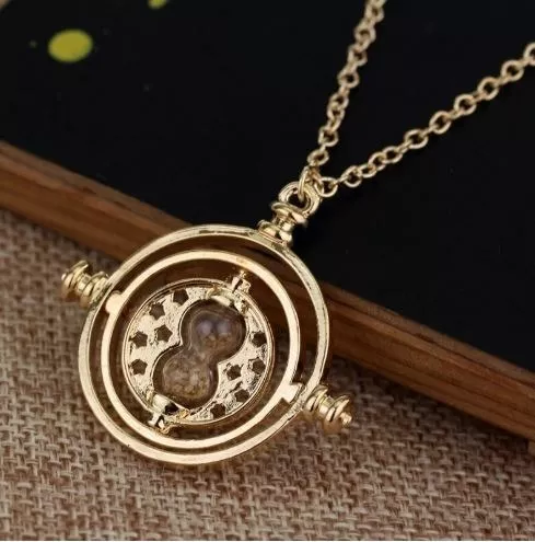 Colar Vira Tempo Hermione Granger Jóia Areia Rosa Harry Potter