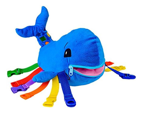 Buckle Toy Blu Whale Toddler Early Learning Habilidades Bási