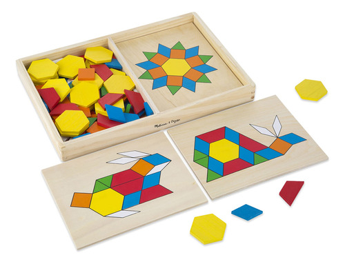 Melissa & Doug, Juego Clásico De Bloques De Patrones Y Piz.