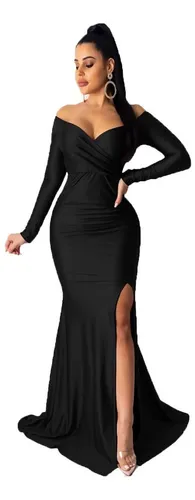 Vestido Negro Largo Elegante | MercadoLibre 📦