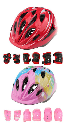 2 Pcs De Casco De Cicilismo De Codo Muñequera Y Rodillera