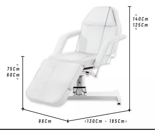 Sillón Hidráulico Para Cosmetologia Blanco Reclinable Cuadrada (Usado)