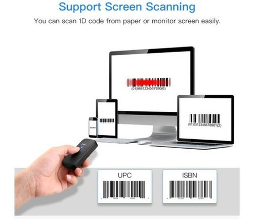 Imagem 10 de 10 de Scanner 1d Leitor Código Barras Wireless Bluetooth Usb Ey009