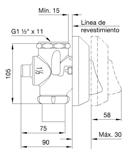 Imagen 2 de 3 de Válvula Para Descarga De Inodoro De Fv Baño