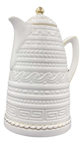 Garrafa Termica Chá E Café Luxo Porcelana, 1 L Cor Branco
