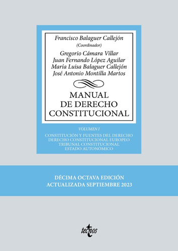 Libro Manual De Derecho Constitucional Vol. I - Balaguer ...