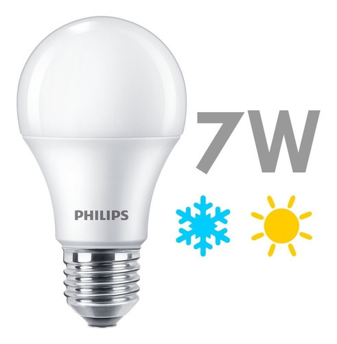 Luz Led Ecohome Led Bulb 7w E27 3000/6500khv Gen Ii Phillips Color de la luz Blanco cálido