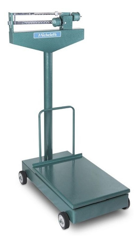 Balança industrial analógica Micheletti MIC Mecânica 300kg com mastro verde 41 cm x 57 cm