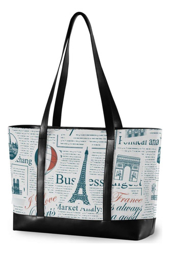 Bolso Mano Tema Francia Paris Para Mujer Organizador 15,6 