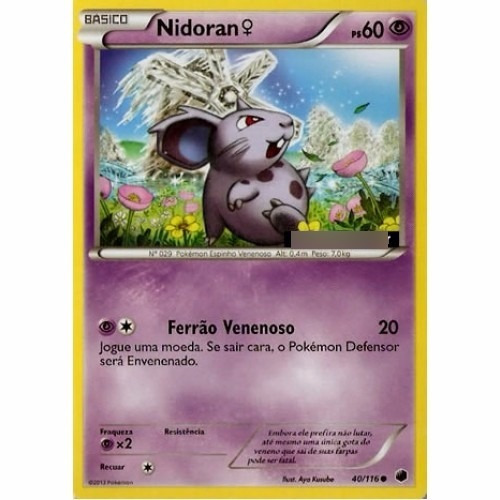 Nidoran F Pokémon Psíquico Comum 40/116 Pokemon Card Game
