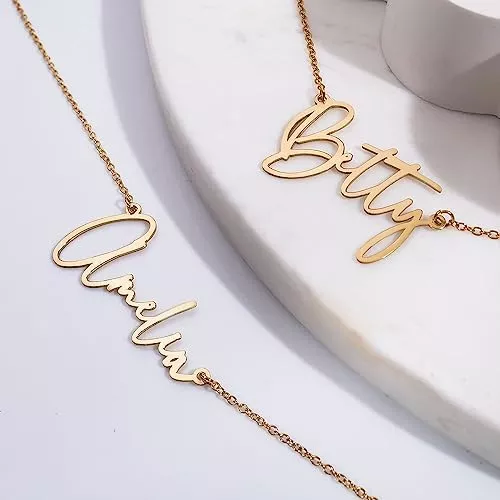 Collar Nombre Personalizado Letra Moderna - Fábrica de Oro