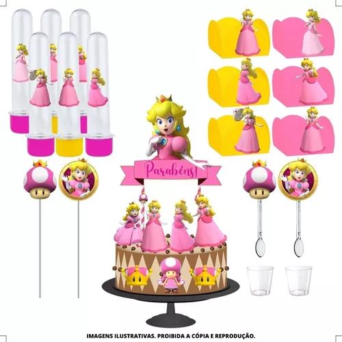 Topper de Bolo Princesa Peach - Decoração Princesa Peach