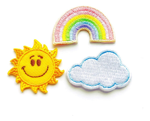 Th Conjunto De 3 Tiny Mini Cute Little Sun Cloud Y Rain...