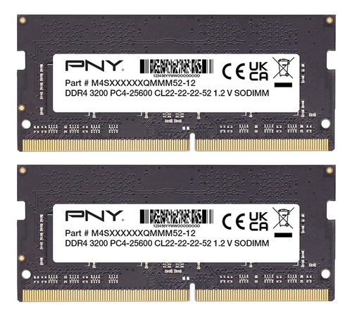 Memoria Ram Pny Performance, 16gb(2x8gb) Ddr4 3200mhz Sodimm