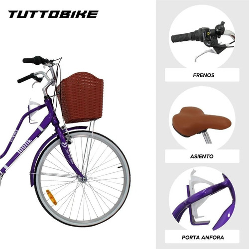 Imagen 3 de 9 de Bicicleta Urbana Vintage Aluminio R24 7v Loving Monk