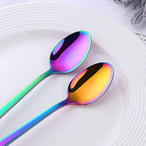 Jiayu Cuchara De Té Helado Con Mango Largo De 6 Piezas, Cuch