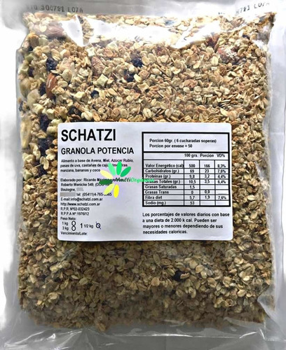 Granola Potencia X 1,5 Kg Schatzi (avena Almendras Castañas)