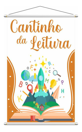 Banner Pedagógico Escolar Cantinho Da Leitura 120x65cm