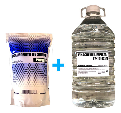 Combo Bicarbonato De Sodio 1kg + Vinagre De Limpieza 5 L 