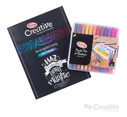 Imagen 2 de 5 de Set Lettering Intermedio (lápices Punta Pincel + Libro)