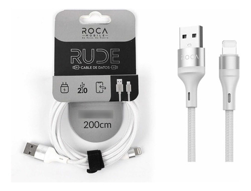 Cable De Datos Y Carga Roca Rude 2.0 100cm Para iPhone