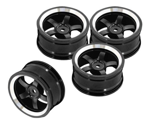 4 Unids/set 1/10 Rc Llanta De Coche Para 1/10 Hsp Hpi Negro