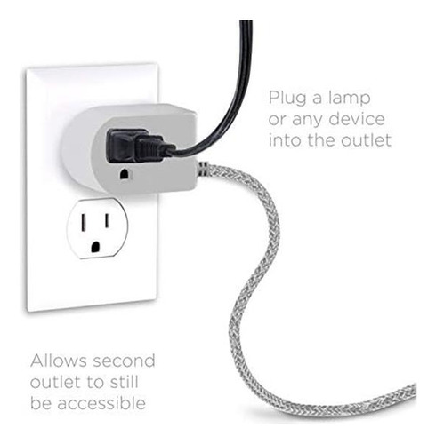 Cable De Extensión De Cordón Con Enchufe Del Interruptor, De