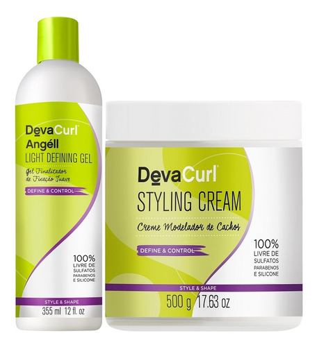 Deva Curl Styling Cream 500g E Angéll Light Gel 355ml