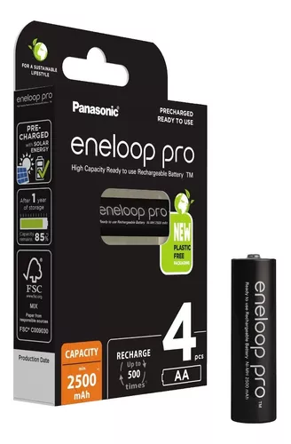 4 Pilhas AA Recarregáveis da Eneloop Pro 2550 mAh