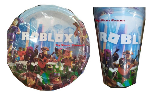 Mega Roblox Noob Billy Mix 60 Pza 30 Platos Pastel 30 Vasos