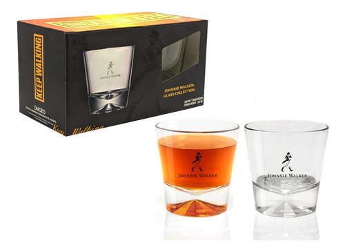 Jogo 2 Copos Para Whisky Johnnie Walker 300ml Red Label Cor Transparente