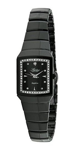 Swiss Edition - Reloj De Vestir Con Esfera Negra Y Bisel De