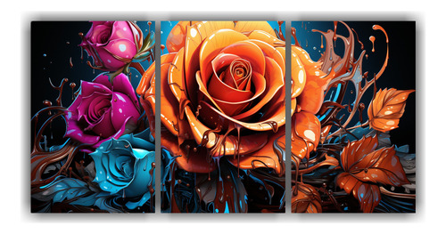 3 Composiciones Hermoso Lirio Gama De Colores 50x75cm