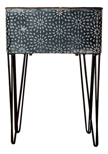 Macetero Pedestal 40x25x64cm Negro Bighouse