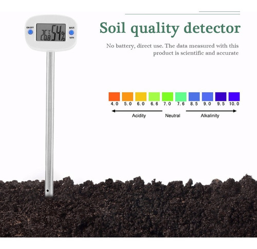 Termómetro De Suelo Lcd Higrómetro Sonda Temperatura Electró